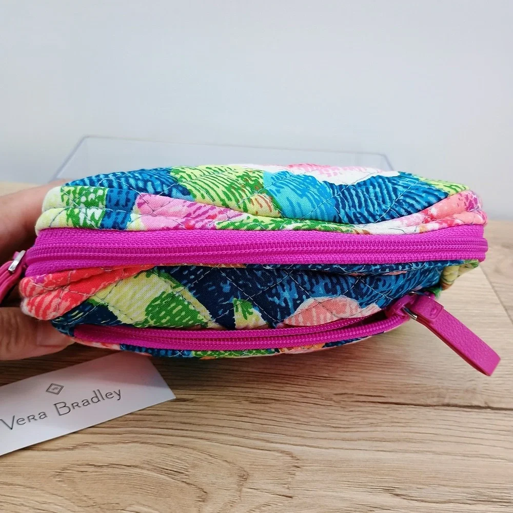 Vera Bradley Iconic Medium Cosmetic Bag Superbloom Floral Quilted Makeup Case